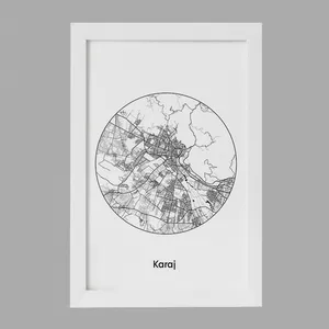 تابلو خندالو مدل نقشه شهر کرج کد F1711