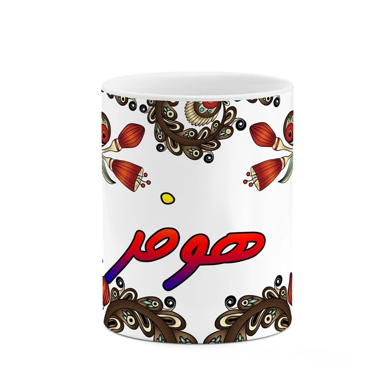 ماگ کاکتی مدل اسم هوفر طرح سنتی گل و بته کد mgh48321