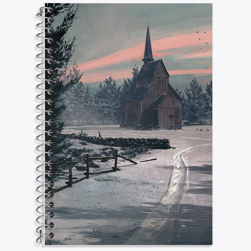 دفتر زبان 50 برگ خندالو مدل دو خط طرح روز برفی کد F538