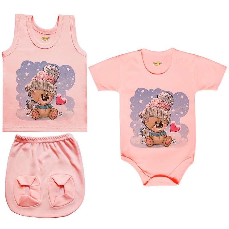 ست 3 تکه لباس نوزادی کارانس مدل PRSZS-3256