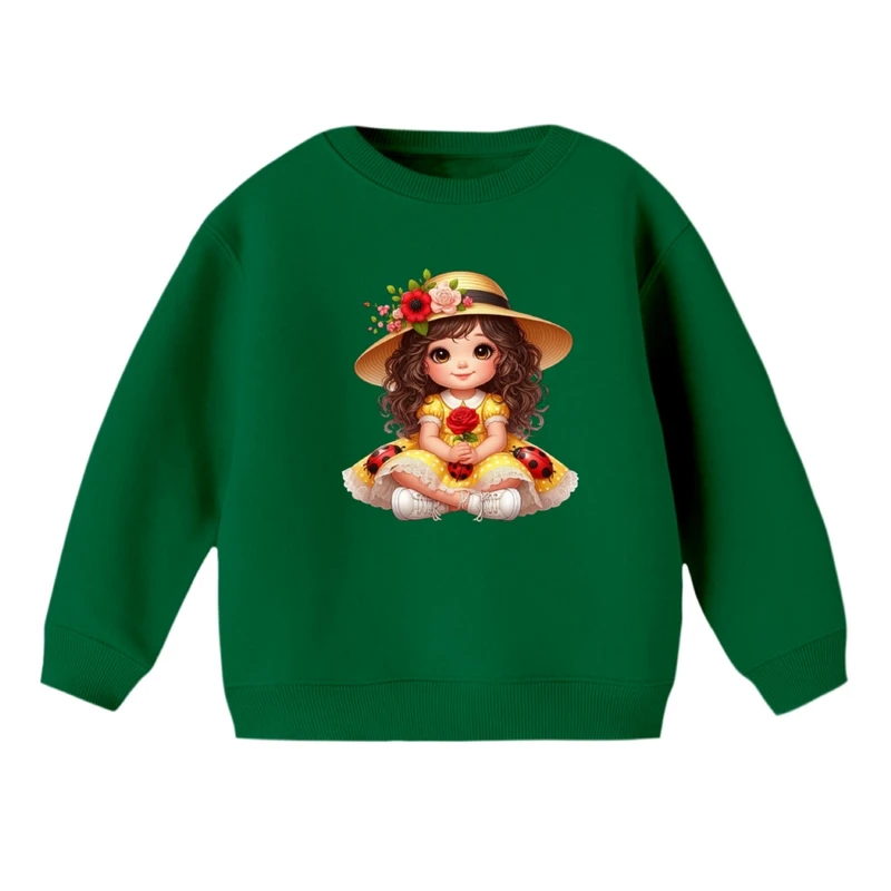 سویشرت بچگانه مدل دخترک و کلاه 