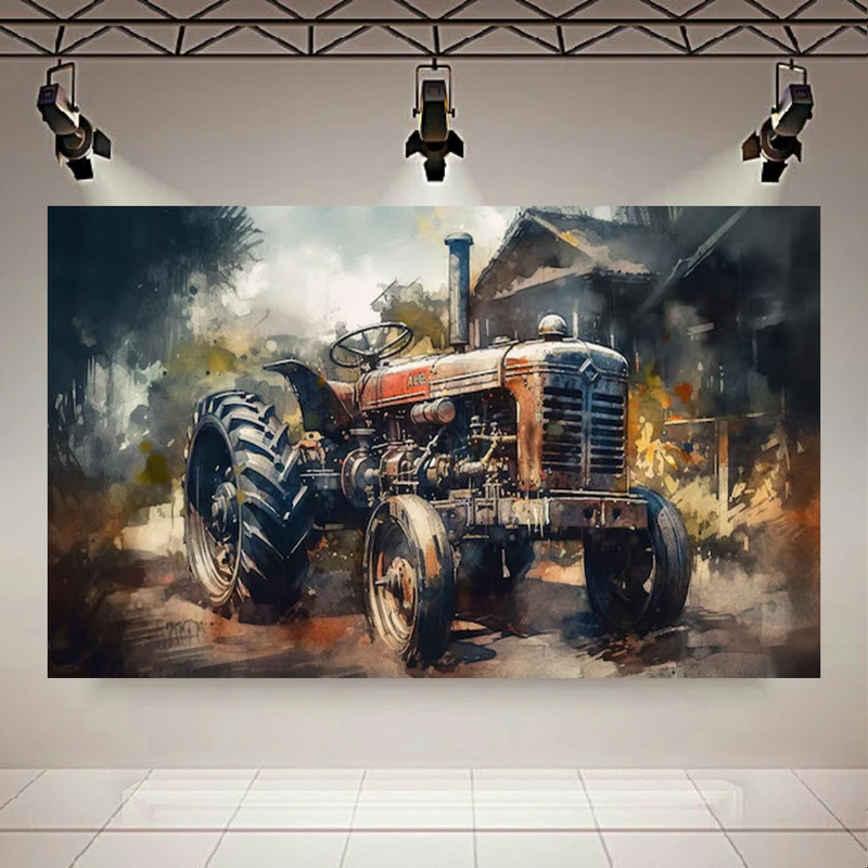 پوستر طرح مزرعه مدل تراکتور زنگ زده کد PD20755