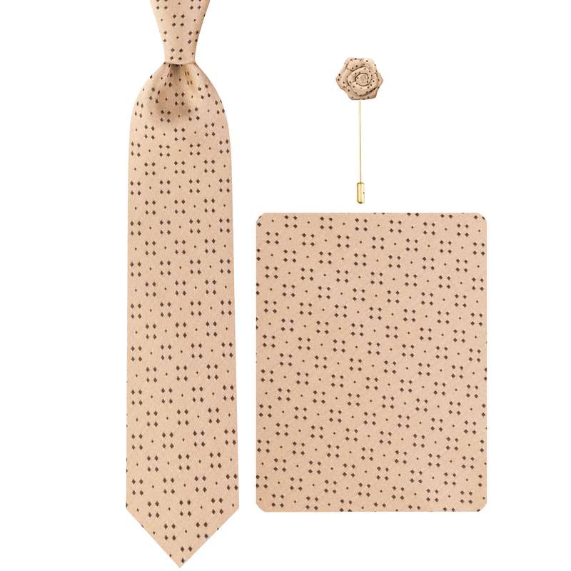 ست کراوات و دستمال جیب و گل کت مردانه جیان فرانکو روسی مدل GF-PO1145-CR 