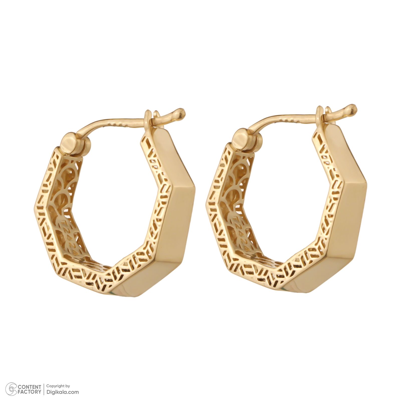 گوشواره طلا کم اجرت 18 عیار زنانه گلدم مدل E-2311008 -  - 4