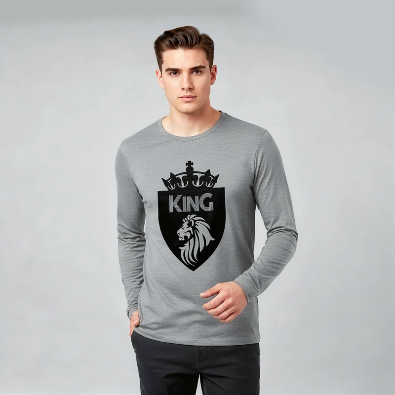 تی شرت آستین بلند مردانه طرح King مدل S21