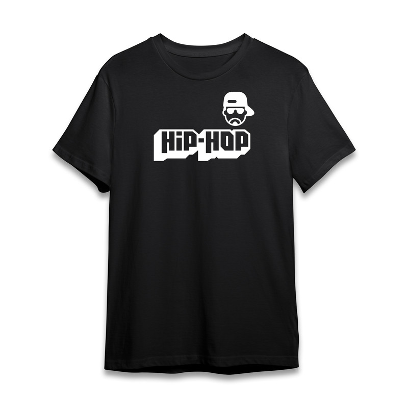 تی شرت آستین کوتاه مردانه مدل HIPHOP کد P059 رنگ مشکی