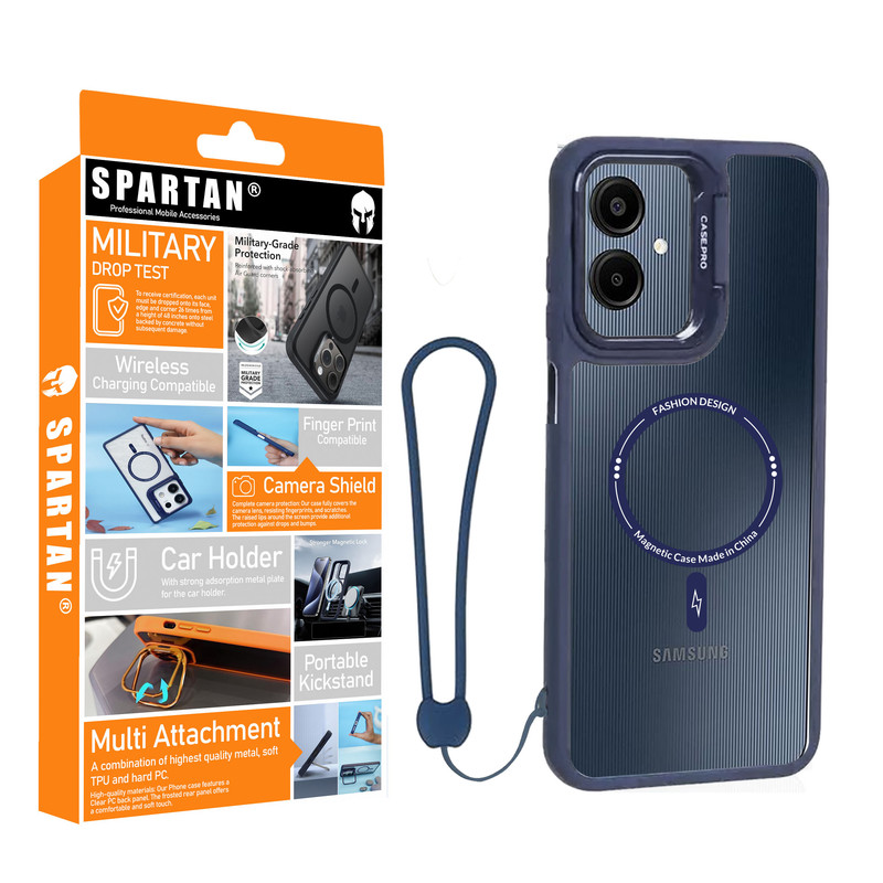 کاور اسپارتان مدل Magnetic Apple Strap مناسب برای گوشی موبایل سامسونگ Galaxy A06 به همراه بندآویز
