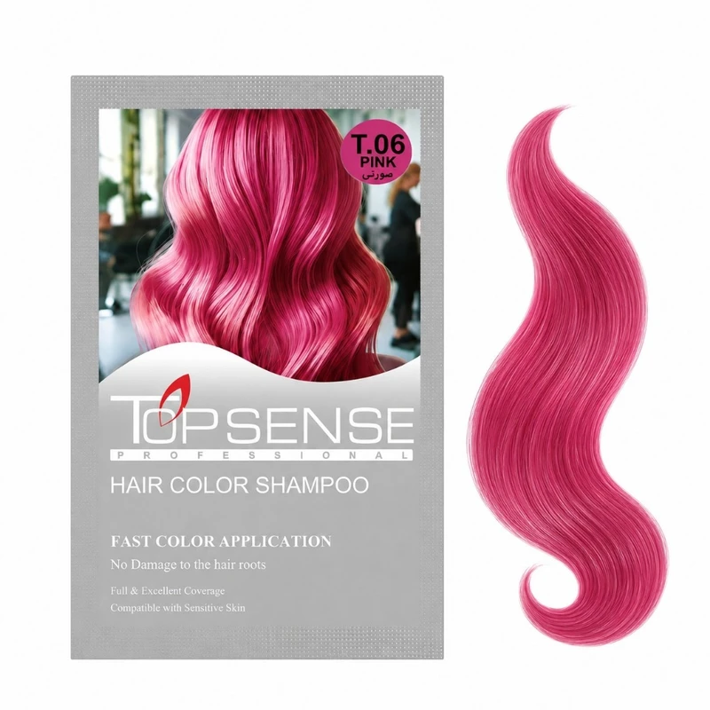 شامپو رنگ مو تاپ سنس مدل Fast-T.06 رنگ صورتی حجم ۱۰۰ میلی‌لیتر