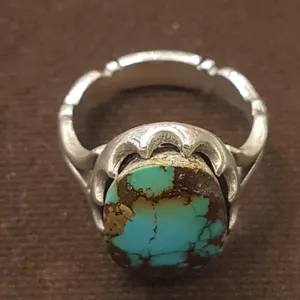 انگشتر نقره مردانه مدل سنگ فیروزه نیشابور کد P2620