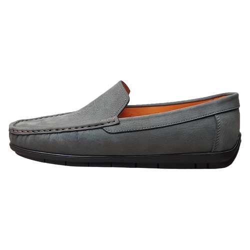 کفش کالج مردانه مدل چرم طبیعی رنگ طوسی