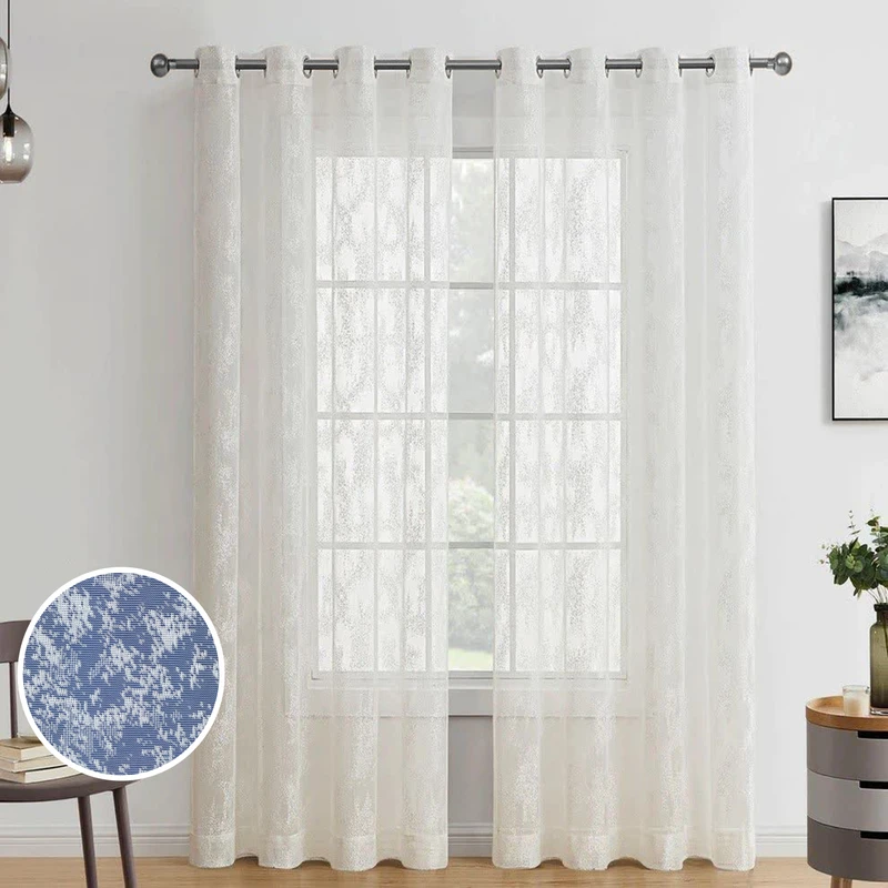 عکس شماره 2 : پرده تیکو دکو مدل تور راشل شش چین سایز 225x280 سانتیمتر مجموعه دو عددی