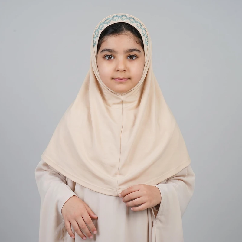 مقنعه دخترانه مدل  نگینی دو تکه