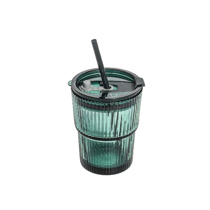 ماگ طرح شیاردار مدل Glas2_6 به همراه نی
