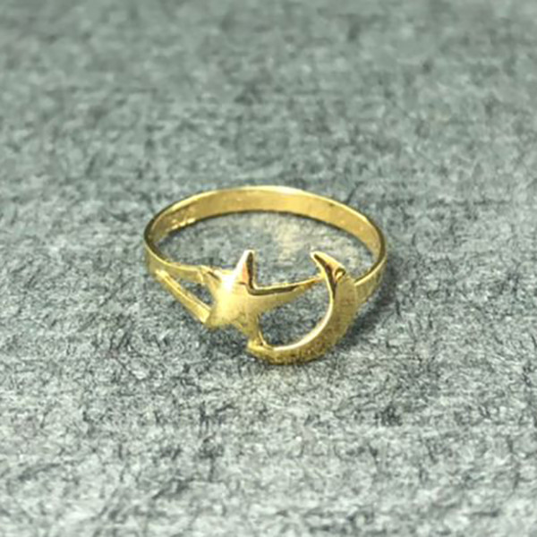 انگشتر طلا 18 عیار دخترانه دوست خوب مدل dk322