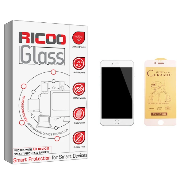 محافظ صفحه نمایش سرامیکی ریکوو مدل +HD مناسب برای گوشی موبایل اپل iPhone 6