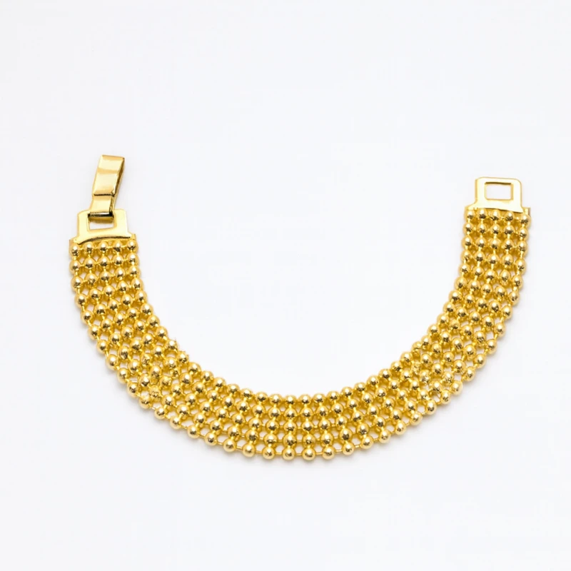 دستبند مهره ای زنانه ژوپینگ مدل توپی پهن کد D001