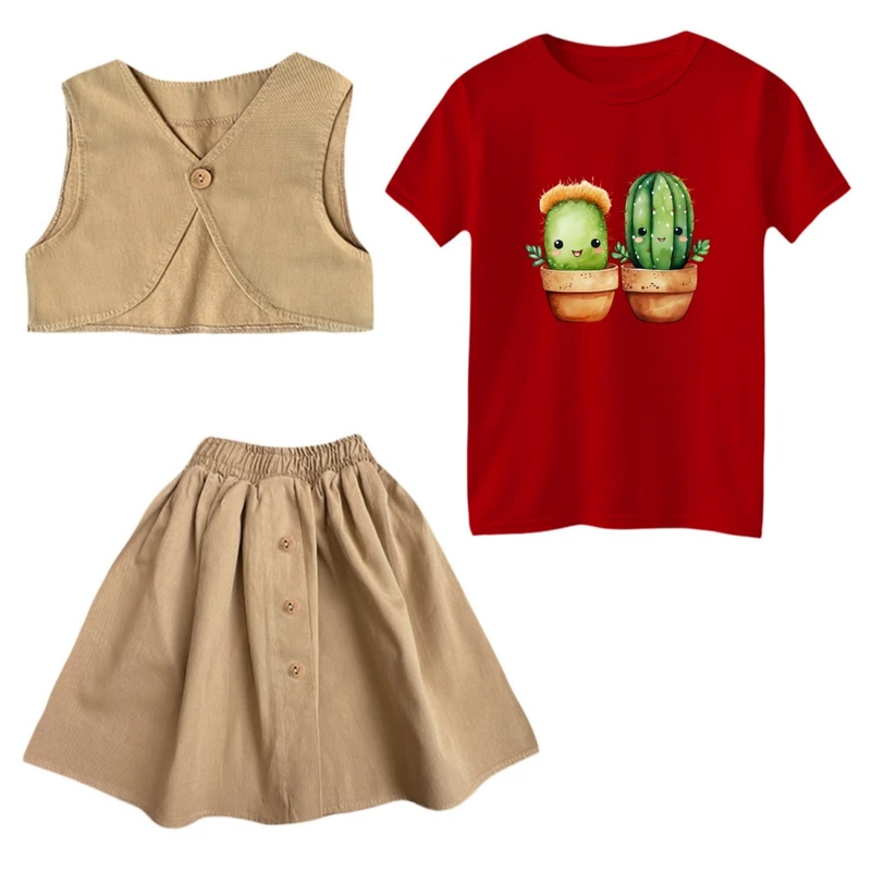 ست 3 تکه لباس دخترانه مدل کاکتوس ها