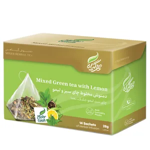 دمنوش گیاهی چای سبز و لیمو مهرگیاه بسته 14 عددی