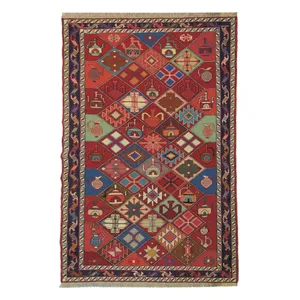 گلیم دستباف دو متری طرح سوزنی کد 609