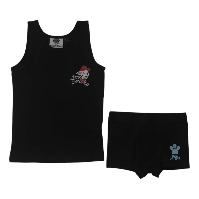 ست شورت و زیرپوش رکابی یقه گرد پسرانه پاو پاترول مدل A001