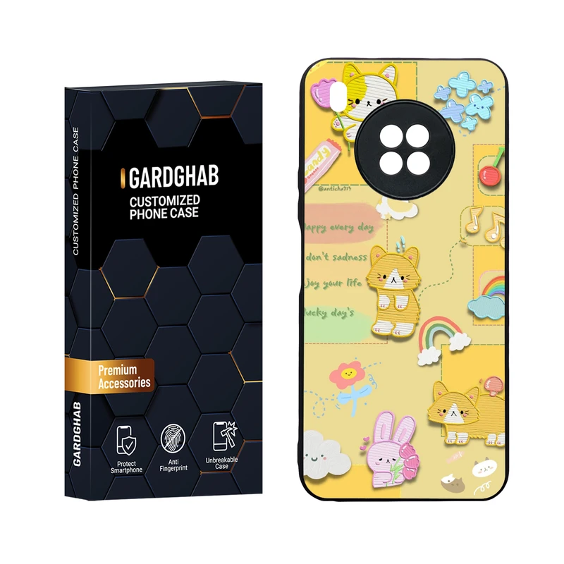  کاور گارد قاب مدل دور ژله ای پشت گلس فانتزی مناسب برای گوشی موبایل هوآوی Y9a