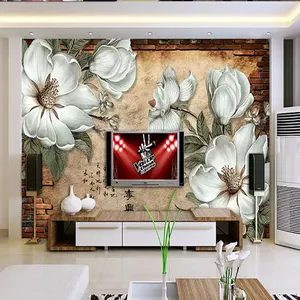 پوستر دیواری سه بعدی مدل گل نقاشی برجسته سفید DRVF1192