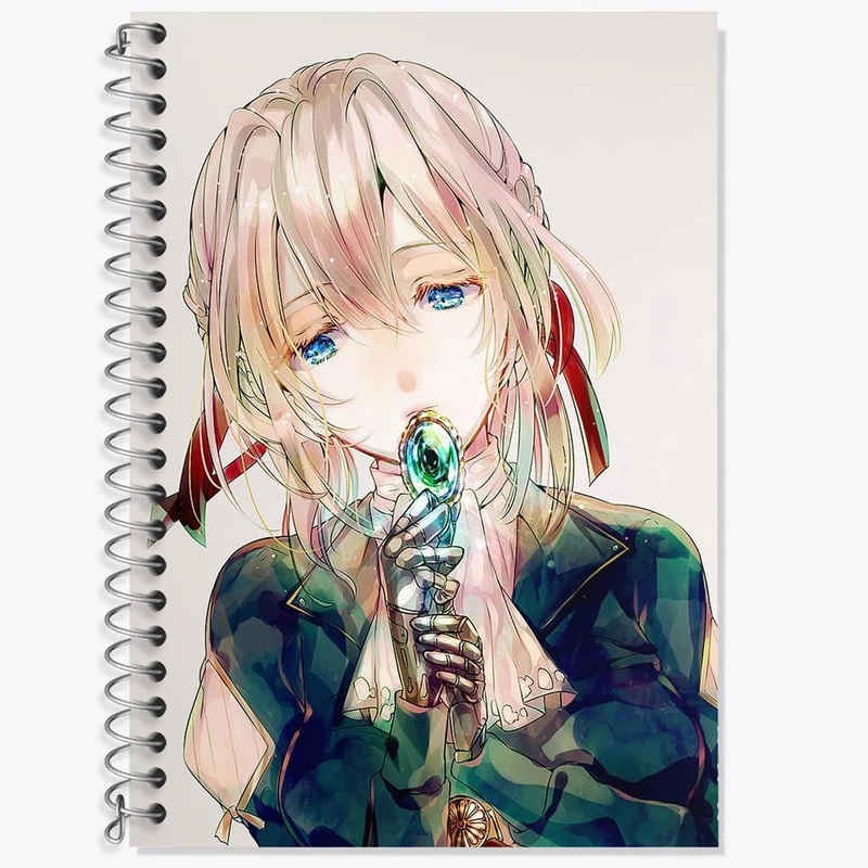 دفتر زبان 50 برگ خندالو مدل سه خط طرح دختر انیمه ای کد 18075