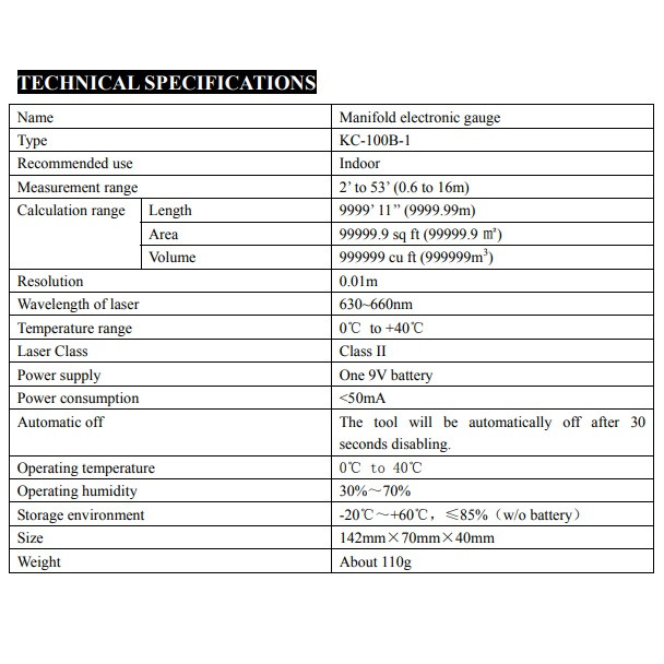 متر لیزری مدل KC-100B-1 متر لیزری مدل KC-100B-1
