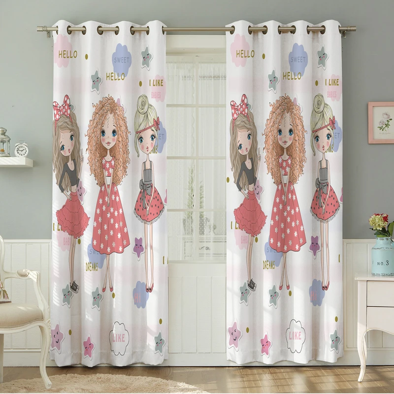 پرده نیروانا طرح کودک  مدل هازان کد 8381 سایز 140×280 سانتی متر