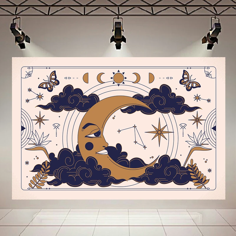  پوستر طرح مخمل ماه مدل خندان و پروانه کد AR302525