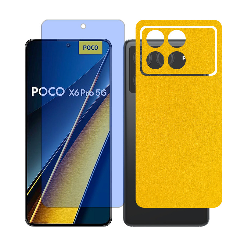 محافظ صفحه نمایش بلو کات گلس مدل Together مناسب برای گوشی موبایل شیائومی Poco X6 Pro به همراه برچسب پوششی پشت گوشی