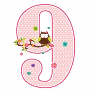    استند رومیزی تولد مدل عدد 9 طرح جغد کد 699