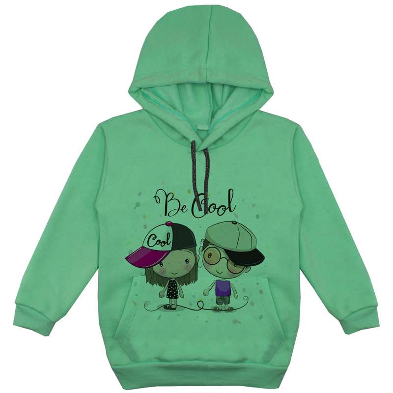 هودی دخترانه مدل دختر و پسر F41 رنگ سبز