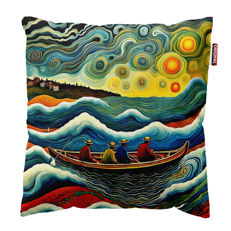 کوسن پاد آفرین مدل فانتزی طرح دریا کد PK402183 سایز 40*40 سانتی متر