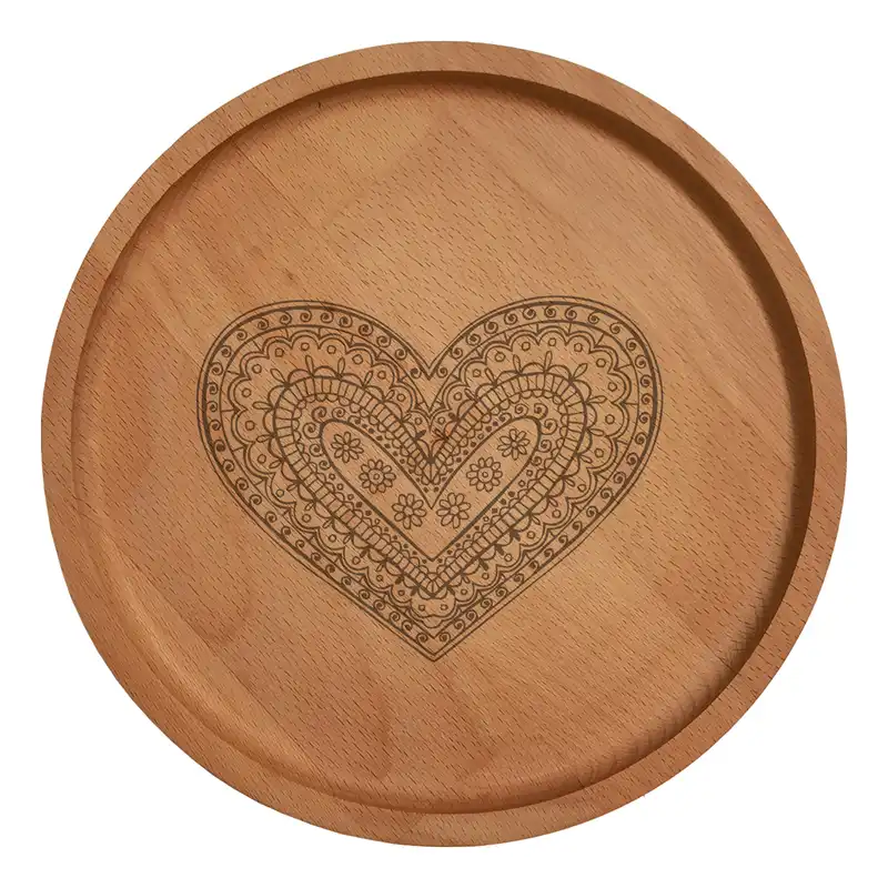 بشقاب چوبی مدل قلب