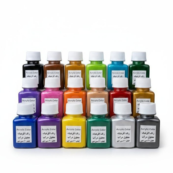 رنگ اکریلیک کد 6 حجم 60 میلی لیتر بسته 18 عددی 