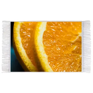 فرش ماشینی دیوارکوب اطلس آبی طرح میوه پرتقال مدل T1881 