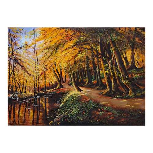 تابلو نقاشی رنگ روغن طرح پاییز کد 2