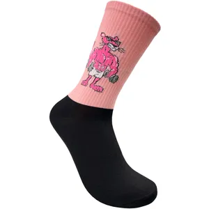 جوراب ساق بلند مدل پلنگ صورتی 11