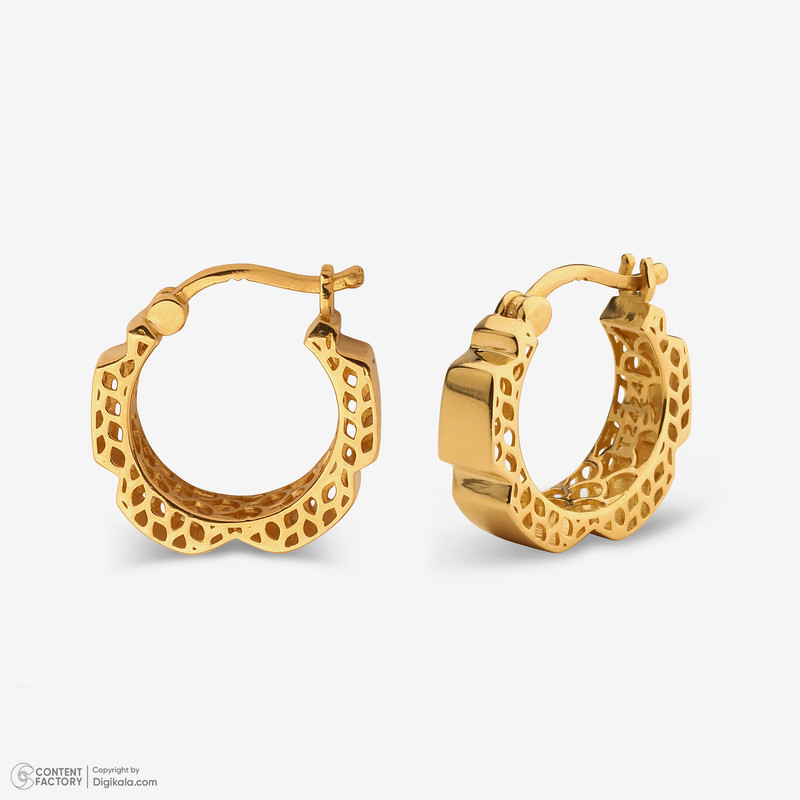 گوشواره کلیپسی طلا 18 عیار زنانه گلدم مدل حلقه اییE245012 - 4