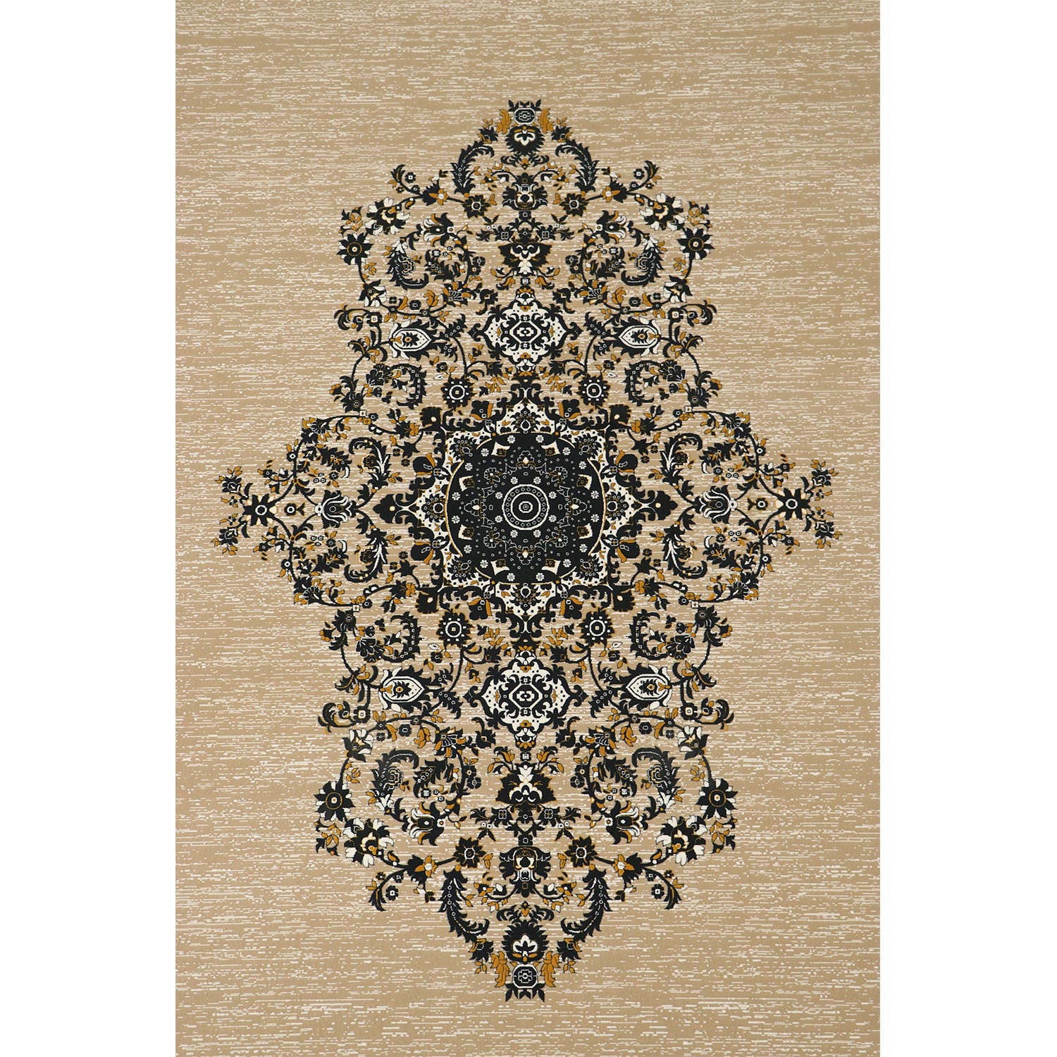 فرش ماشینی شرکت فرش آویسا کاشان طرح تک ترنج کد 3059 زمینه بژ