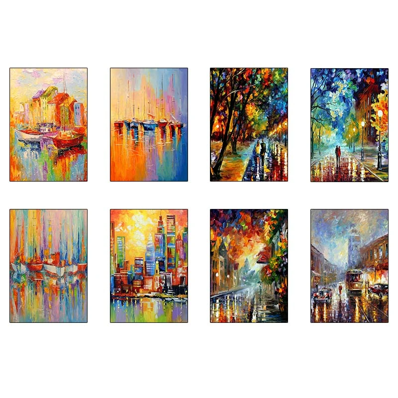 پوستر کارنيکا طرح نقاشی‌های آبرنگی Watercolor Paintings کد 73768 مجموعه 8 عددی