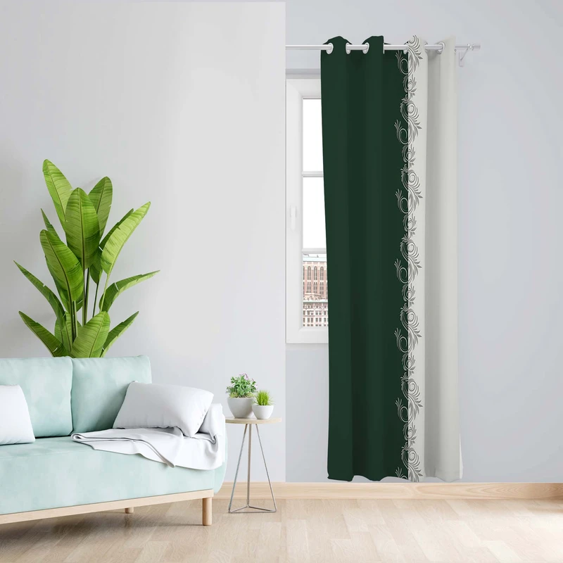 پرده طرح حاشیه مدل مخمل پانچی کد 1426 z سایز 140x200 سانتی متر