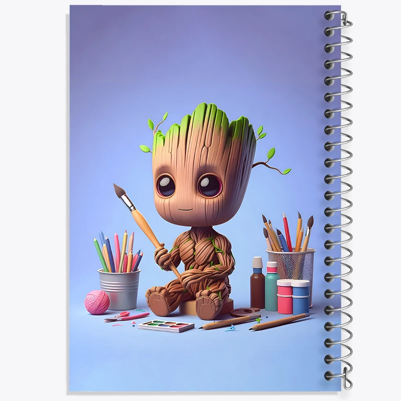 دفتر شطرنجی 50 برگ خندالو طرح گروت (Groot) کد N5155