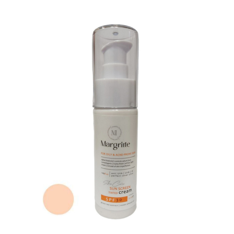 کرم ضد آفتاب رنگی مارگریت SPF 30 مدل 01 مناسب برای پوست های چرب حجم 50 میلی لیتر کرم ضد آفتاب رنگی مارگریت SPF 30 مدل 01 مناسب برای پوست های چرب حجم 50 میلی لیتر