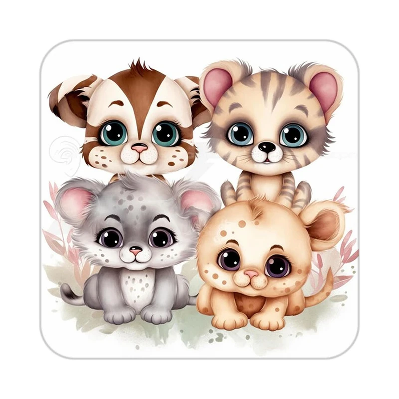 زیر لیوانی کاکتی طرح حیوانات کارتونی مدل mp28586