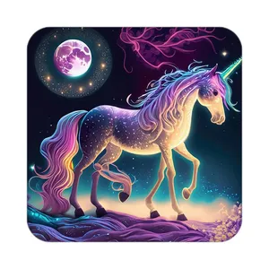 زیر لیوانی کاکتی طرح اسب تک شاخ و یونیکورن مدل mp31820