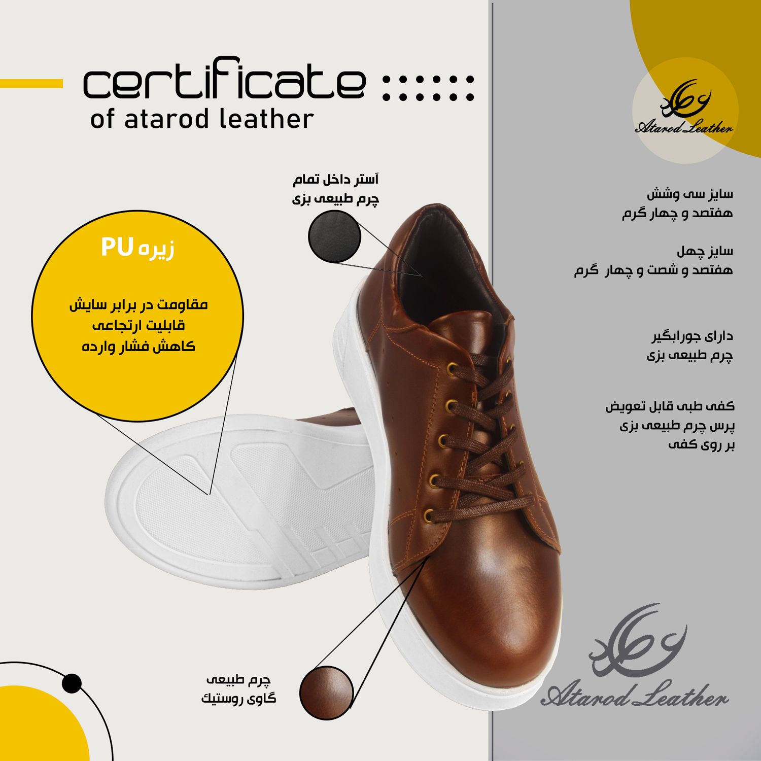 کفش روزمره زنانه چرم عطارد مدل چرم طبیعی کد SH55 -  - 2