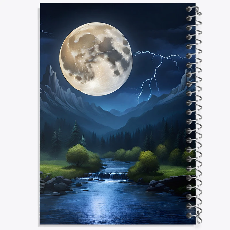 دفتر شطرنجی 50 برگ خندالو طرح ماه (Moon) کد N3358