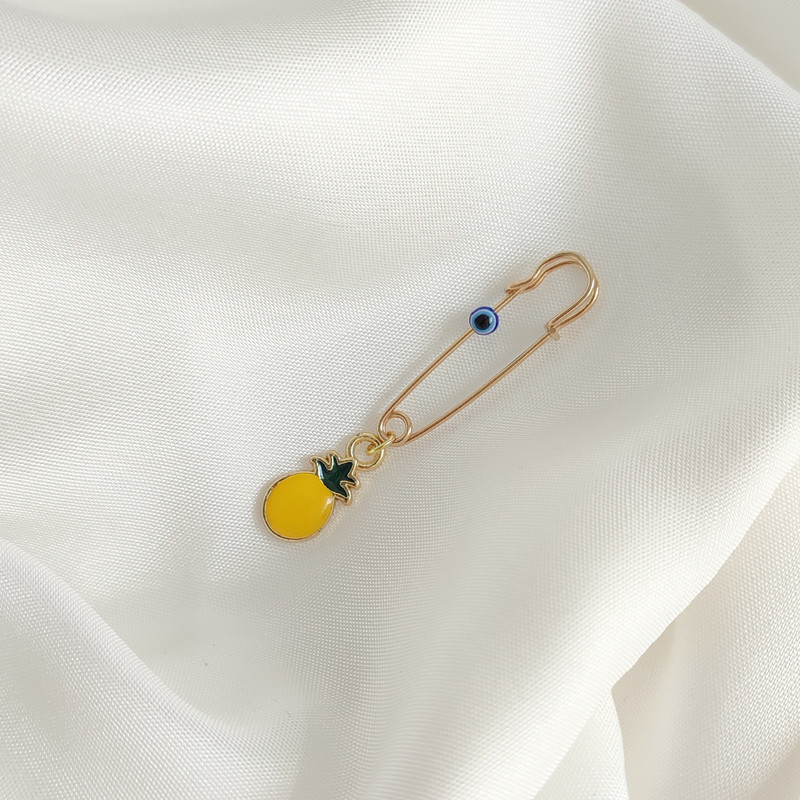 سنجاق سینه دخترانه لیمونار گالری مدل آناناس